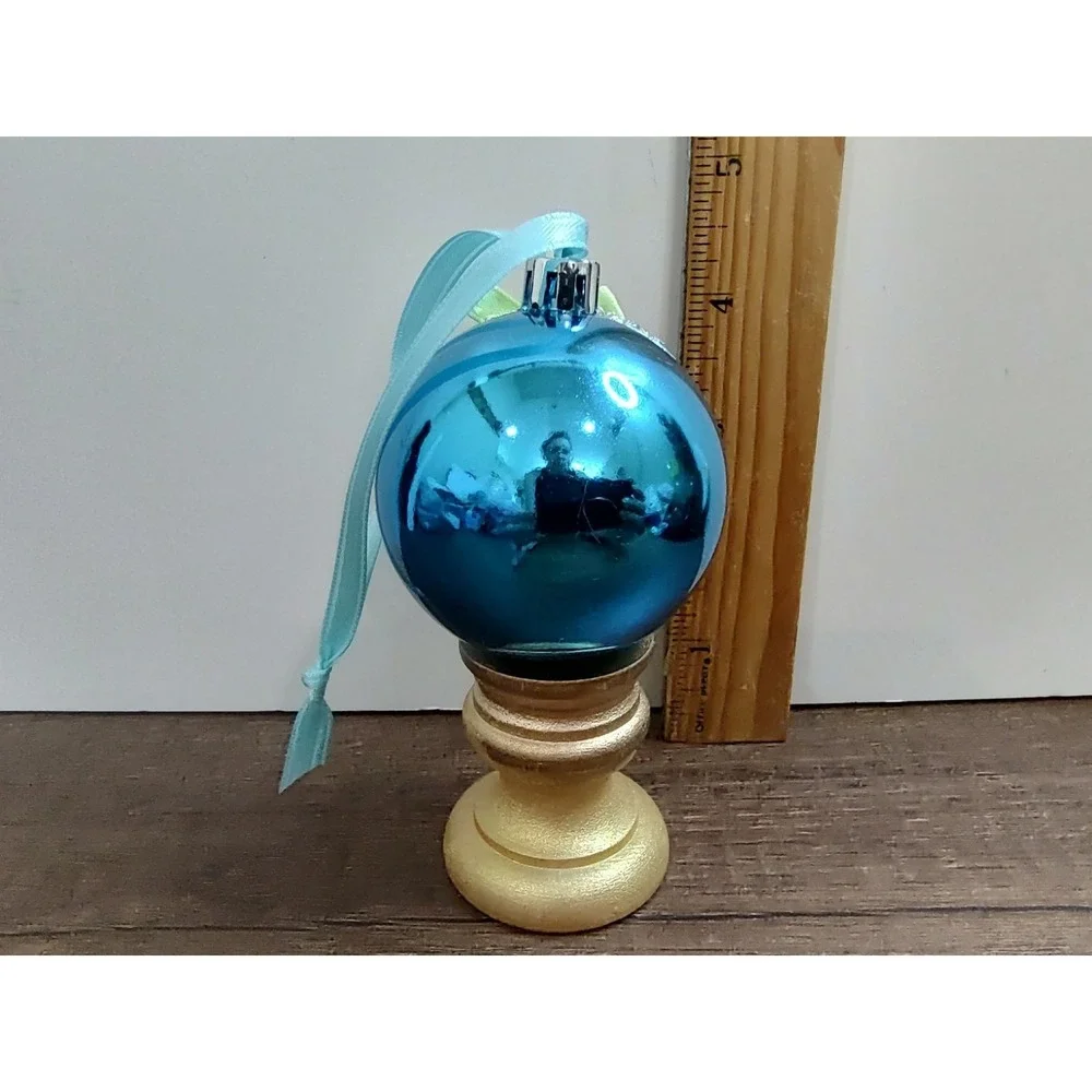 Dog Christmas Ornament Handmade Vtg Style OOAK Shatterproof Pitt Bull Diorama O7